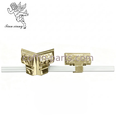 Mirror Polished Golden Engraved Floral Pattern Funeral Coffin Corner Trim Hardware