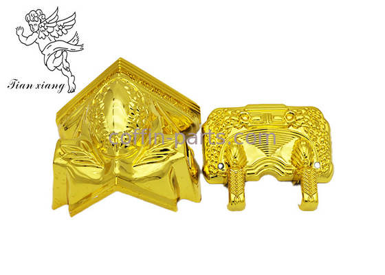 সিলভার / তামা রঙ কফিন অংশ Casket কোণে অ্যাক্সেসি পিপি / ABS উপাদান