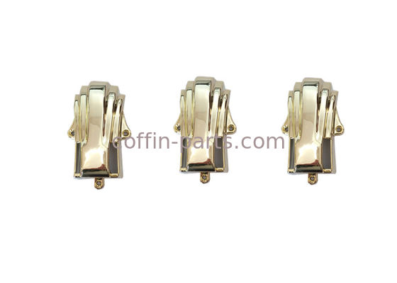 Pale Gold Plastic Coffin Fittings Casket Corner Decoration With Steel Solid Bar