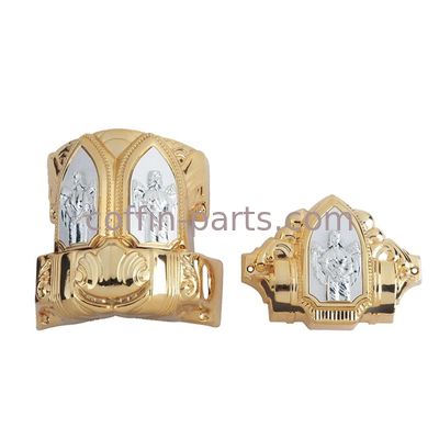 American Style Gold Plastic Casket Corners With Iron Tubes